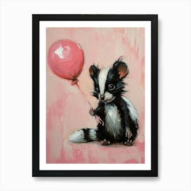 Cute Skunk 4 With Balloon Poster