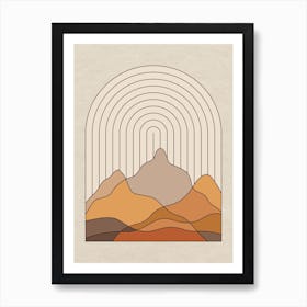 Arches Over Mountains Art Print