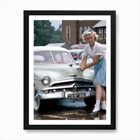 50's Era Community Car Wash Reimagined - Hall-O-Gram Creations 11 Art Print