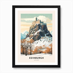 Vintage Winter Travel Poster Edinburgh Scotland 5 Art Print