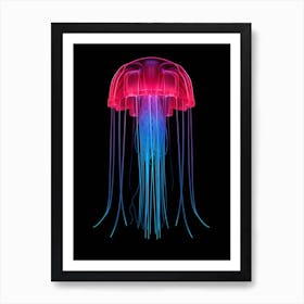 Box Jellyfish Neon Illustration 4 Art Print