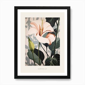 Flower Illustration Gloriosa Lily 4 Poster Art Print