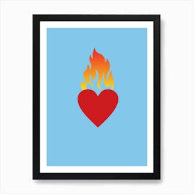 Burning Love Blue Art Print