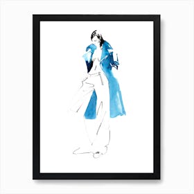 Girl In Blue Coat Art Print