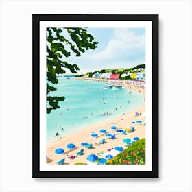 Weymouth Beach, Dorset Contemporary Illustration 2  Art Print