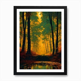 Moonlight In The Forest Art Print