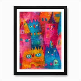 Cats In The City Art Print