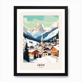 Vintage Winter Travel Poster Lech Austria 1 Art Print