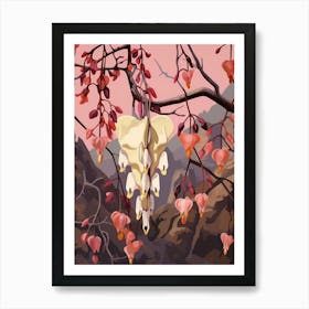 Bleeding Heart Dicentra 4 Flower Painting Art Print