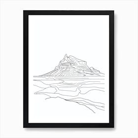 Mount Olympus Greece Line Drawing 8 Art Print