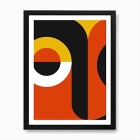 Bauhaus geometric retro poster, 60s poster Art Print