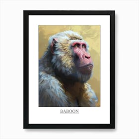 Baboon Precisionist Illustration 4 Poster Art Print