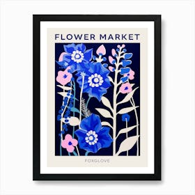 Blue Flower Market Poster Foxglove 1 Art Print