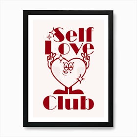 Retro Wall Art Vintage Decor Retro Cartoon Printable Art Retro Vintage Wall Art Self Love Club Trendy Retro Poster Art Print