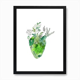 green heart Art Print