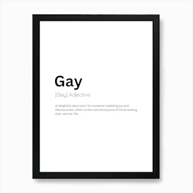 Gay Definition Meaning Art Print