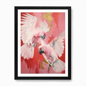 Pink Ethereal Bird Painting Macaw 2 Art Print