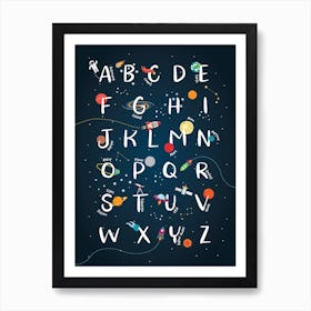 Space Alphabet 1 kids art print