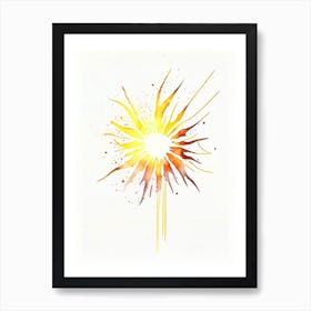 Sunburst Symbol Minimal Watercolour Art Print