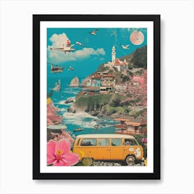 Devon   Retro Collage Style 4 Art Print