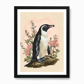 Adlie Penguin Sea Lion Island Vintage Botanical Painting 1 Art Print