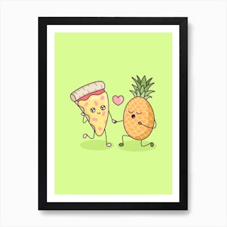 Pineapple Pizza Love Art Print