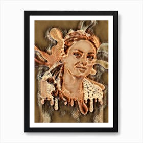 Abstract Woman in Brown Art Print