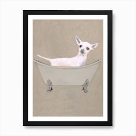 Chihuahua In Bathtub Art Print