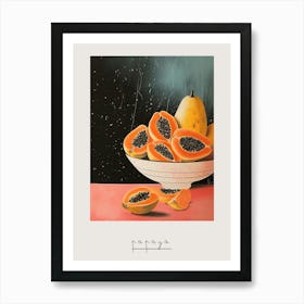Art Deco Papaya Still Life Poster Art Print