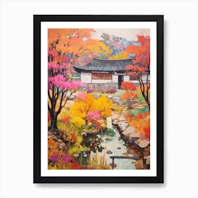 Autumn Gardens Painting The Garden Of Morning Calm South Korea 2 Art Print
