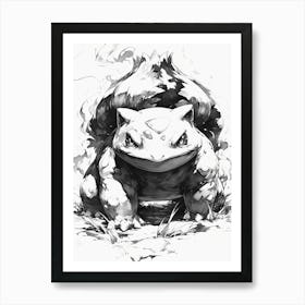 Bulbasaur Black And White Art Print