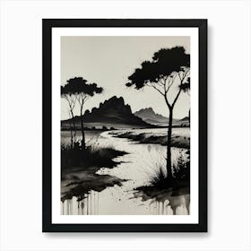 Acacia Trees In Water Art Print