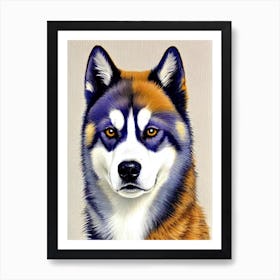 Siberian Husky Watercolour Dog Art Print