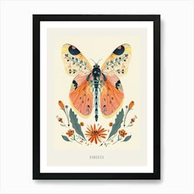 Colourful Insect Illustration Firefly 14 Poster Art Print