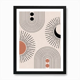 Abstract Geometric Minimalist Modern Shapes Lines Art Print