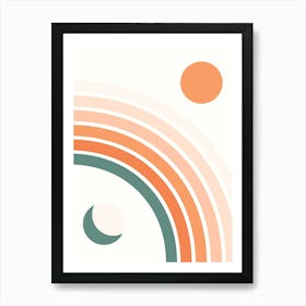 Sun & Moon Rainbow Art Print