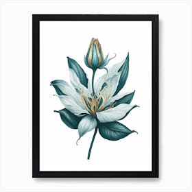 Minimal Lily Flower Painting (23) Art Print