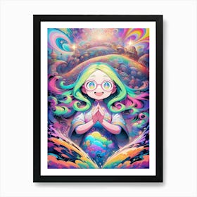 Psychedelic Girl Art Print