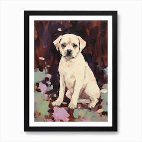 A Pug Dog Painting, Impressionist 4 Art Print