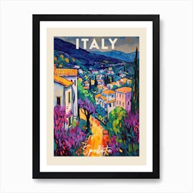 Spoleto Italy 4 Fauvist Painting Travel Poster Art Print