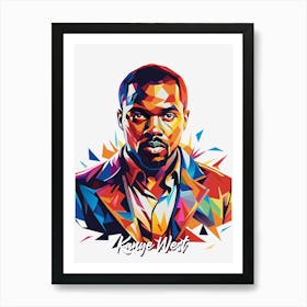 Kanye West 02 Portrait Music Icon Style WPAP Pop Art Art Print