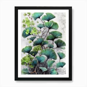 Ginko Biloba nature botanical art 1 Art Print