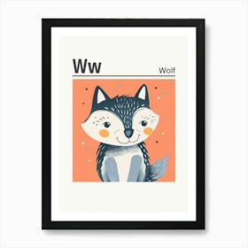 Animals Alphabet Wolf 3 Art Print