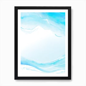 Blue Ocean Wave Watercolor Vertical Composition 97 Art Print