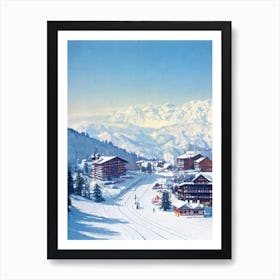 Garmisch Partenkirchen, Germany Vintage Skiing Poster Art Print
