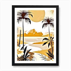 Tropical Landscape With Palm Trees 13 Art Print