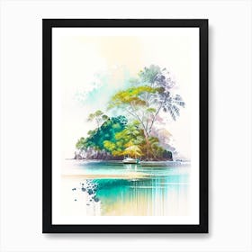 Palawan Island Malaysia Watercolour Pastel Tropical Destination Art Print