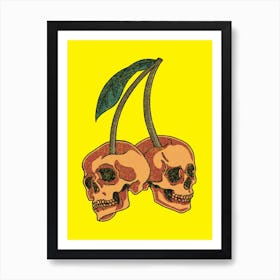 Cherry Skulls Art Print