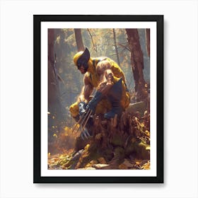 Wolverine In The Woods Art Print