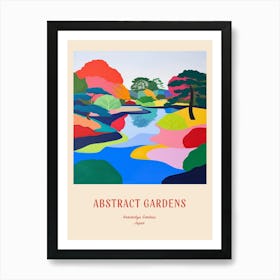 Colourful Gardens Hamarikyu Gardens Japan 3 Red Poster Poster